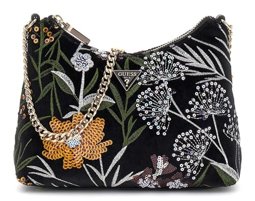 GUESS Schultertasche Zalina Top Zip Shoulder Bag Black Multi schwarz von GUESS