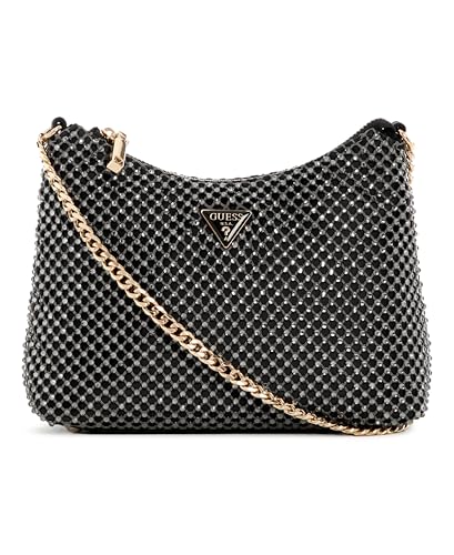 GUESS Schultertasche Zalina Top Zip Shoulder Bag Pewter schwarz von GUESS