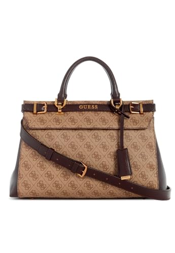 GUESS Sestri Logo Luxury Satchel, hell-braun(lattelogobrown), Gr. N von GUESS