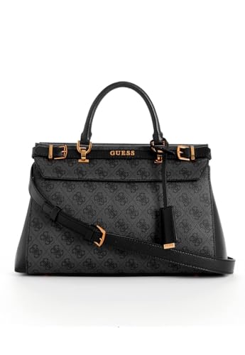 GUESS Sestri Logo Luxury Satchel Coal Logo von GUESS