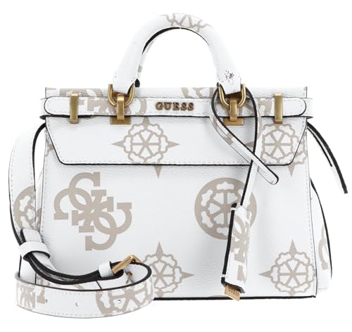 GUESS Damen Sestri Mini Satchel Schulranzen, Tragegriff Oben, Weißes Logo von GUESS