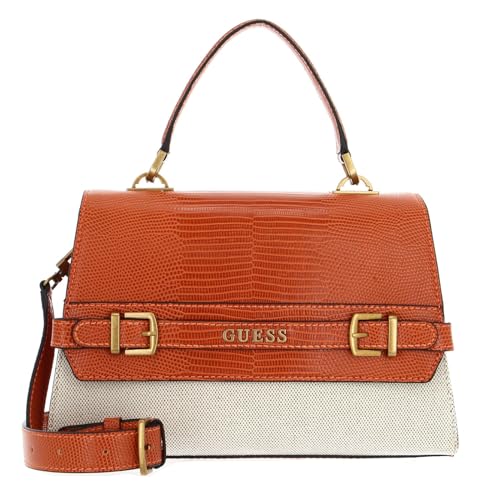 GUESS Sestri Top Handle Flap Bag Natural/Orange von GUESS
