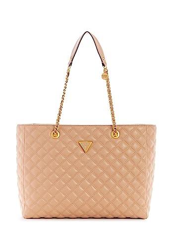 GUESS Damen Giully Tragetasche, Schultertasche, Beige von GUESS