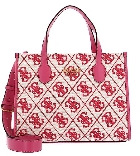 GUESS Silvana 2 Compartment Tote Magenta Logo von GUESS