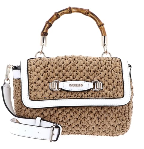 GUESS Siria Top Handle Flap Bag Natural/White von GUESS