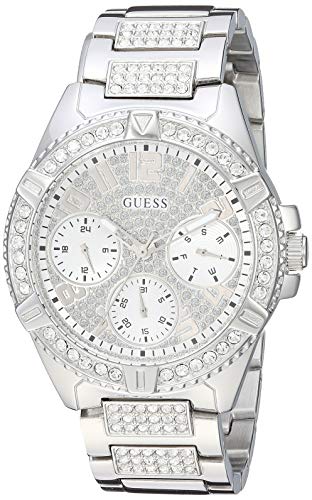GUESS Stainless Steel Crystal Watch with Day, Date + 24 Hour Military/Int'l Time. Color: Gold-Tone (Model: U1156L1) von GUESS