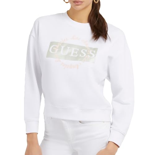 GUESS Sweatshirt Rundhalsausschnitt Frau Round Logo von GUESS