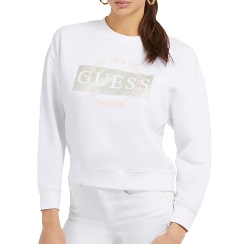 GUESS Sweatshirt Rundhalsausschnitt Frau Round Logo von GUESS