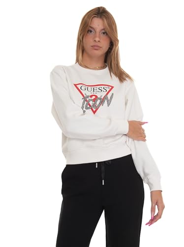 Guess GUESS Sweatshirt mit Rundhalsausschnitt Icon W3BQ14KB681, Weiß, L von GUESS