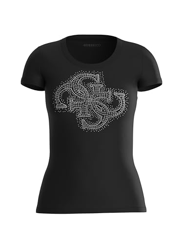 GUESS T-Shirt Donna Stretch 4G Logo Strass Nero E25GU21 W4YI37J1314 M von GUESS
