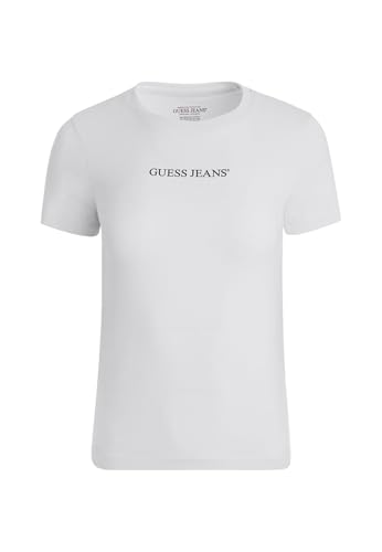 GUESS T-Shirt Kurzarm Gj Slim Logo Print W4YI01J1314, Weiß, X-Small von GUESS