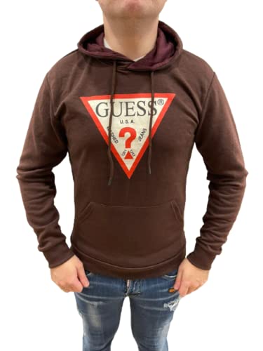 GUESS Triangle Logo Herren Hoodie (as3, Alpha, l, Regular, Regular, Burgund) von GUESS