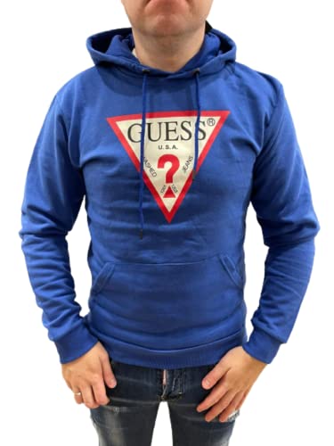 GUESS Triangle Logo Herren Hoodie (as3, Alpha, s, Regular, Regular, Blau) von GUESS