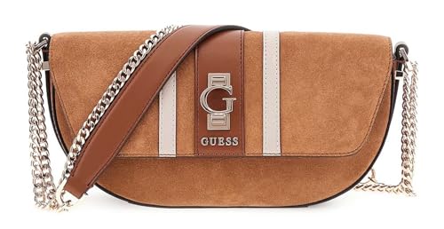 GUESS Umhängetasche Schultertasche Erenia Convertible Crossbody Flap Bag Cognac Multi braun von GUESS