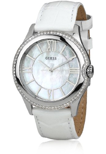 GUESS W85116L1 – Uhr für Frauen, Leder-Armband Weiß von GUESS