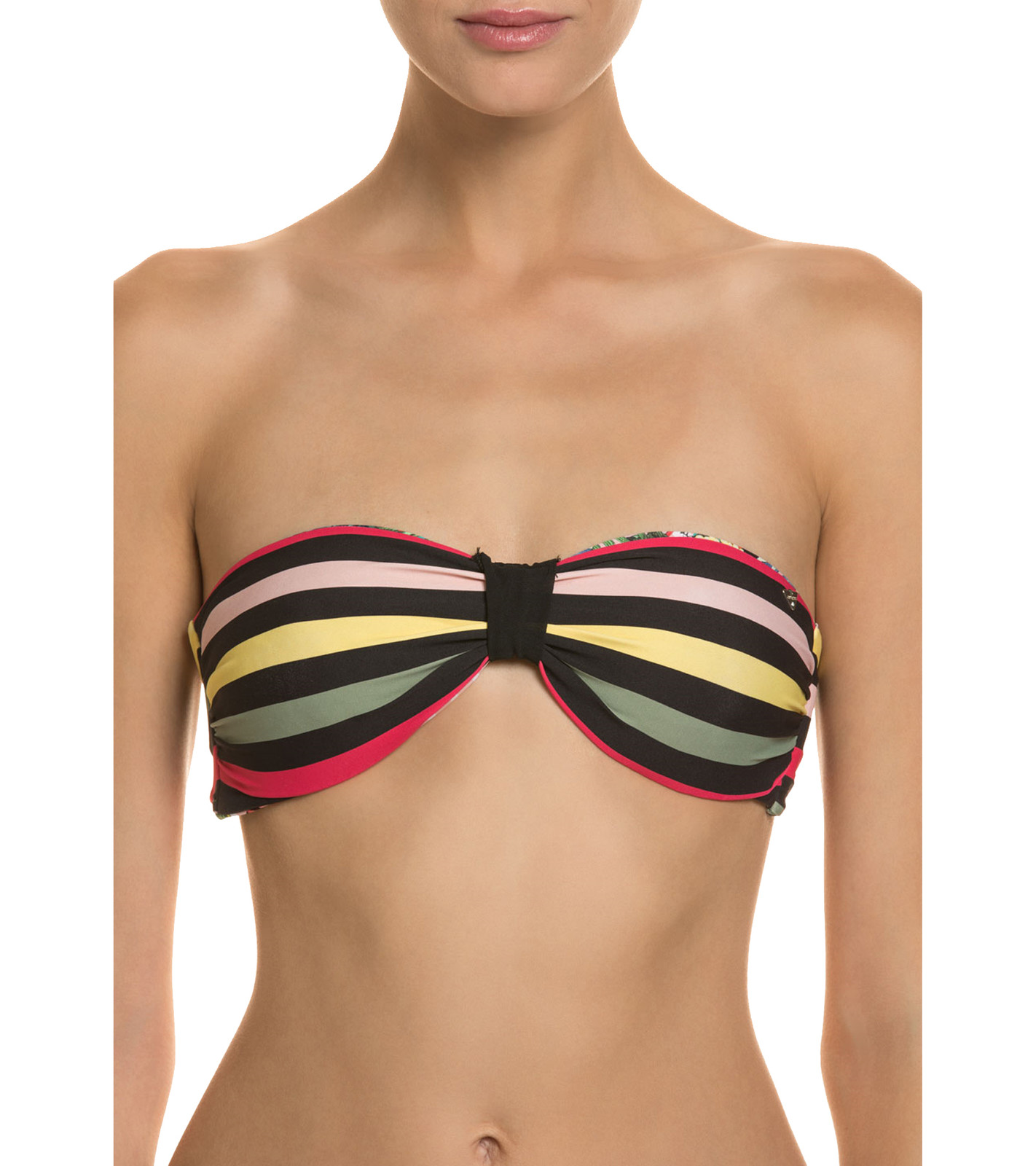 GUESS Wende-Bandeau-Bikini süßes Damen Mode-BH mit floralen Muster-Details Bunt von GUESS