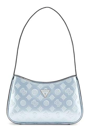 GUESS Women ARNELA TOP Zip Shoulder Hand Bag, Powder Blue Logo von GUESS