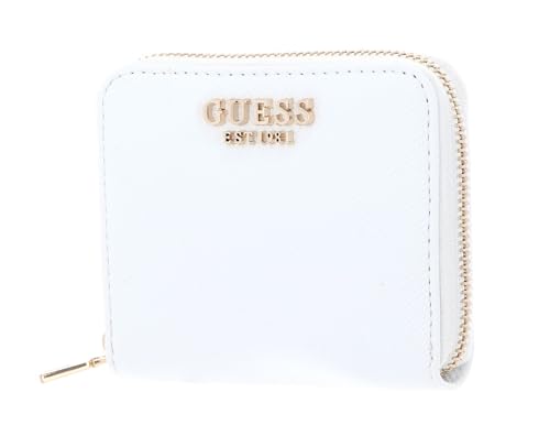 GUESS Women Laurel SLG SMALL Zip Around Bag, Weiß von GUESS