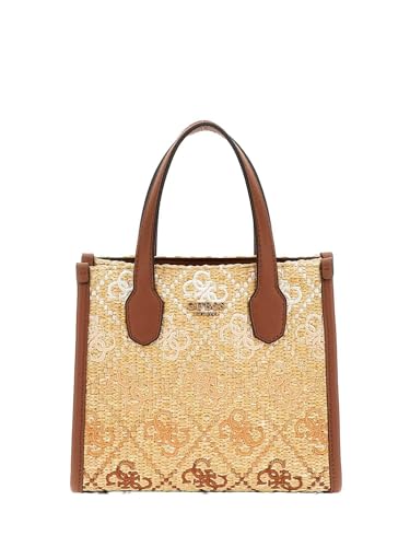 GUESS Women Silvana 2 COMP MINI Tote Hand Bag, Cognac Logo GUESS Women Silvana 2 COMP MINI Tote Hand Bag, Cognac Logo von GUESS