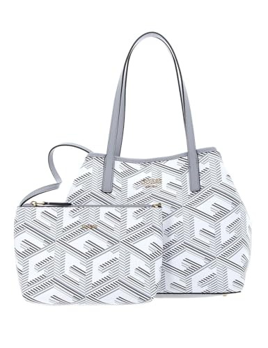 GUESS Women Vikky Large Tote Bag, Stone Logo von GUESS