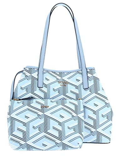 GUESS Women Vikky Tote Bag, Ice Blue Logo von GUESS