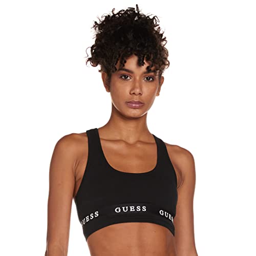 GUESS Women's Active Stretch Jersey Sports Bra, Jet Black, Extra Small von GUESS