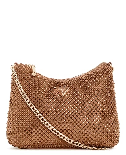 GUESS Zalina Top Zip Shoulder Bag, Bronze, Einheitsgröße, Zalina Top Zip Shoulder Bag von GUESS