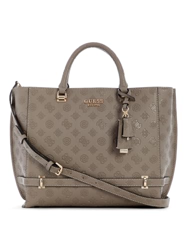 GUESS Zarela Girlfriend Tote Dark Taupe Logo von GUESS