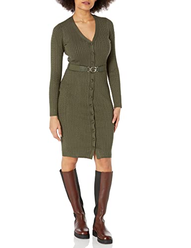 GUESS Cardigan-Kleid mit gürtel, LS Lena Belted CA, W2BK54Z2YJ2-G8X8, Grün, L von GUESS