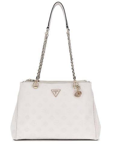 GUESS Cresidia Status Shoulder Satchel Bag Cream White von GUESS