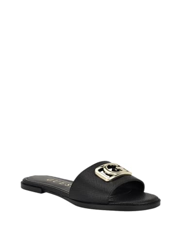 GUESS Damen Adrinna Flache Sandalen, Black Saffiano 002, 38 EU von GUESS