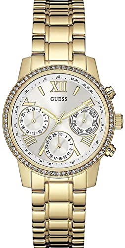 Guess Damen Analog Quarz Uhr mit Edelstahl Armband W0623L3 von GUESS