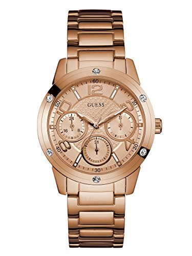 Guess Damen Analog Quarz Uhr mit Edelstahl Armband W0778L3 von GUESS