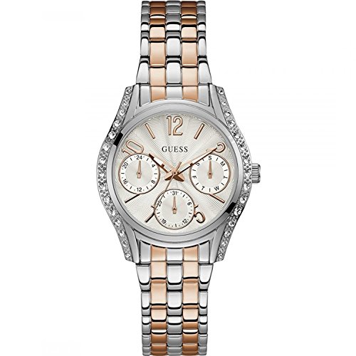 Guess Damen Analog Quarz Uhr mit Edelstahl Armband W1020L3 von Guess
