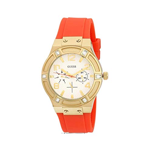 Guess Damen Analog Quarz Uhr mit Kautschuk Armband W0564L2 von GUESS