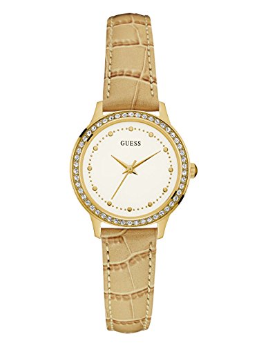 Guess Damen Analog Quarz Uhr mit Leder Armband W0648L3 von GUESS