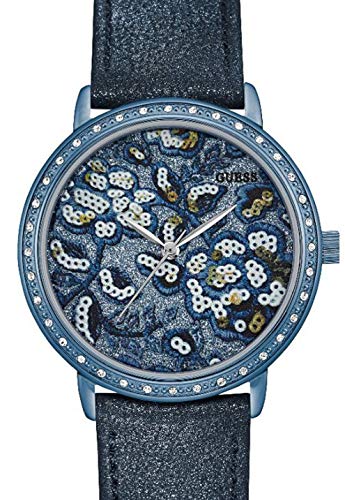 Guess Damen Analog Quarz Uhr mit Leder Armband W0821L2 von GUESS