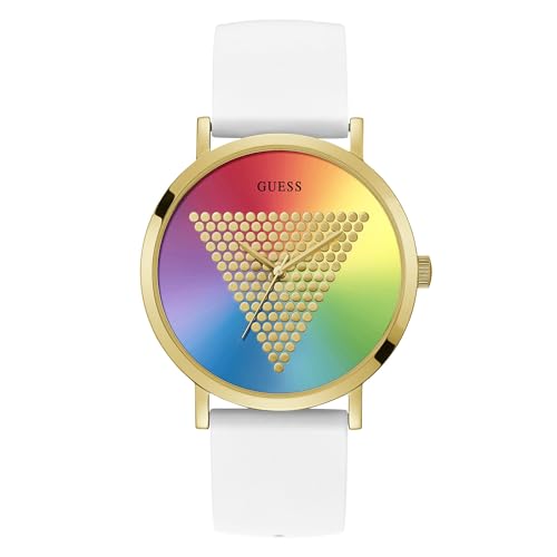 Guess Damen Analog Quarz Uhr mit Silicone Armband W1161G5 von GUESS