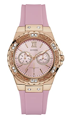 Guess Damen Analog Quarz Uhr mit Silikon Armband W1053L3 von GUESS