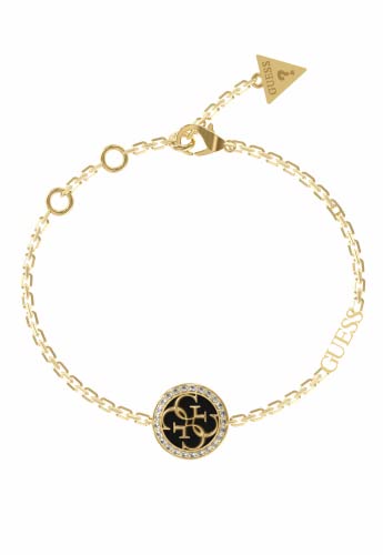 Guess Damen-Armband, schwarz, 4G-Logo, Yg, groß, Gold, Large, Metall, Ohne Edelstein. von GUESS