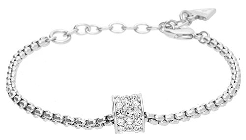 Guess Damen-Armband G Rounds mit Anhänger Edelstahl Kristall weiß 19.5 cm-UBB21576-S von GUESS