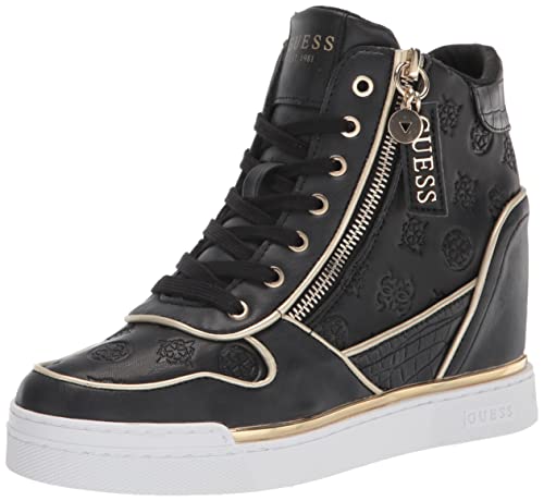 GUESS Damen Fiora Sneaker, Schwarz/Platino, 38 EU von GUESS