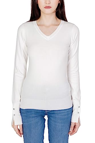 Guess Damen GENA VN LS SWTR Pullover Sweater, Weiß, S von GUESS