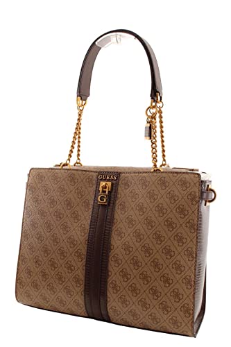 GUESS Damen Ginevra Society Tragetasche, Schultertasche, Latte-Logo, Einheitsgröße von GUESS