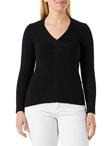 Guess Damen INES VN LS Pullover Sweater, Jet Black A997, XL von GUESS