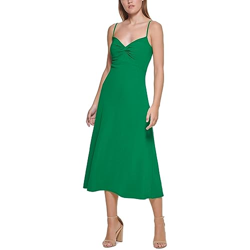 GUESS Damen Kleid Soft Touch Gab Lässiges Abendkleid, Tropical Green, 36 von GUESS