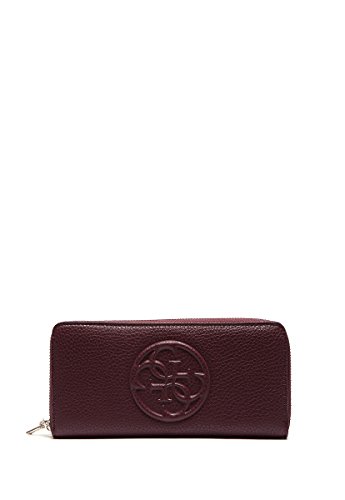 Guess Damen Korry Crush Slg Lrg Zip Around Geldbörse, Rosso (Bordeaux), One Size von GUESS