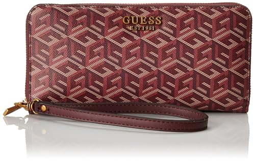 GUESS Damen Laurel Große Geldbörse mit Reißverschluss, Clutch, Merlot-Logo von GUESS