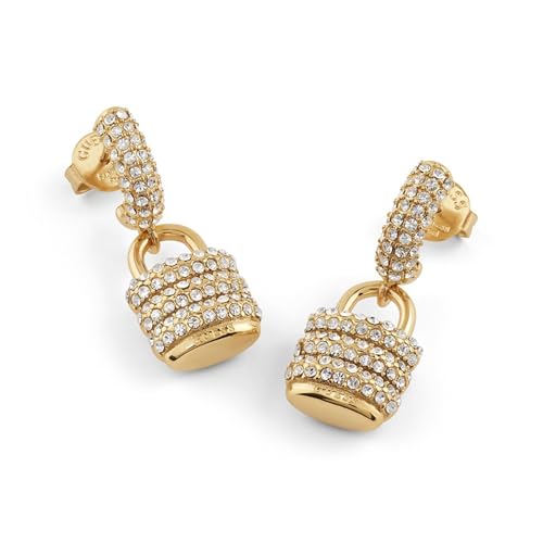Guess Damen-Ohrringe Ohrhänger Pave Padlock Goldfarben JUBE05407JWYGT/U von GUESS