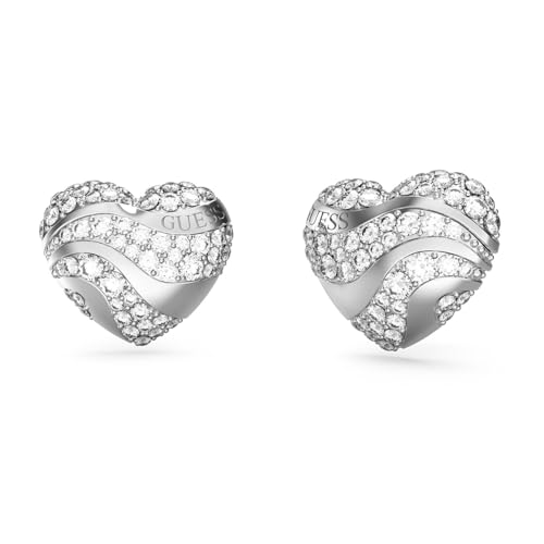 Guess Damen-Ohrstecker Herz Ohrringe Silberfarben JUBE04504JWRHT-U von GUESS